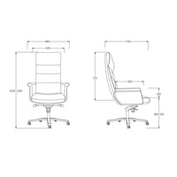 Chaise de bureau ergonomique moderne de haute qualité en cuir, dossier haut, pour la maison, avec éponge haute densité et haute élasticité, en acier inoxydable