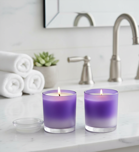 Bulk Quiet Luxury Blue Soft Scented <b>Glass</b> <b>Jar</b> <b>Candles</b> Premium Soy Wax Eco-Friendly Non Toxic Steady Burn Modern Home Decor - Product Image 2