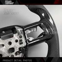 Volant en fibre de carbone personnalisé avec poignée en cuir pour Ford Mustang 7ème génération S650 Dark Horse GT GTD Shelby Coupé 2024-2026