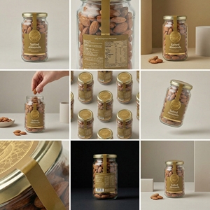 Custom Kitchen Pantry Label Simple Grain Nuts Dried Fruit Sticker Waterproof Cashew Nut <b>Plastic</b> Bottle Label Sticker - Product Image 4