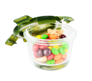 Glass Baby Blocks Food Storage with lid Small Containers for Snacks Dips stackable glass storage
