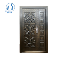 Porte de Sécurité Moderne Double en Acier Étanche pour Villas Marocaines, Appartements, Chambres, Hôtels, Entrée Principale Extérieure, Décor Découpé au Laser