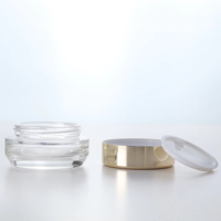 Emballage de luxe vide pot de stockage conteneur en verre pot bouteilles 30g vide pot de crème en verre doré avec couvercle à vis en métal