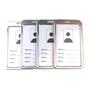 ID Card Holder and Name Badge Holder Cover Thread OPP Bag Customized Fashion Business Card 465 Hot Selling Aluminum Alloy Metal