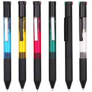 Customized logo metal 4 in 1 ball pen with multicolor four pen with 4 color pen