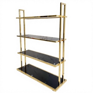 Modern 4-Layer Hanging Shelf for Shoes Bags & <b>Clothes</b>- Metal/Wood Construction Freestanding Design for Showroom Use - Product Image 3