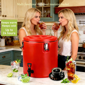 Large Capacity Insulated 304 Stainless Steel Bucket for Food Delivery Modern Party Use-Serving Soy <b>Milk</b> Tea Ice Soup Rice - Product Image 4