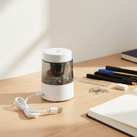 Taille-crayon électrique automatique robuste rechargeable en plastique pour enfants, avec 3 options de pointe, pour le bureau et l'école