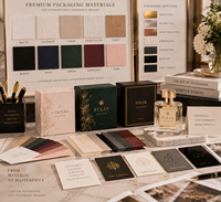 Flacon de parfum à étiquette privée, boîte en papier kraft magnétique personnalisée, emballage en matériaux recyclés, feuille d'or mate pour cadeau cosmétique