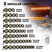 Barre lumineuse LED de 5 pouces 30000LM 100W, étanche IP67, pour pare-chocs Raptor, montant A, projecteur rond tout-terrain pour Wrangler Bronco Tank300