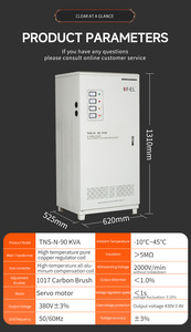 Stabilisateurs de tension verticaux à servomoteur triphasé 380 V CA TNS-20KVA 30KVA 60KVA 90KVA, fabriqués en cuivre, directement de l'usine - Product Image 2
