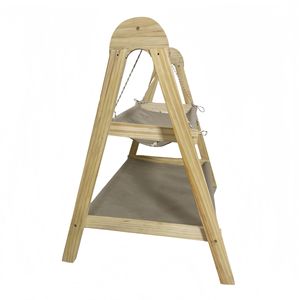 Her mevsim oturma odası kullanımı oynarken dinlenme tırmanma için çift katmanlı salıncak ve yatak ile katı ahşap çevre dostu kedi ağacı - Product Image 3