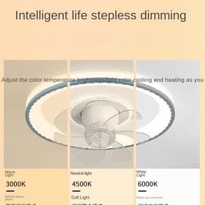 Ventilateur de plafond moderne à 5 pales LED avec corps de lampe en verre et moteur AC Design simple pour salle à manger ou chambre à coucher - Product Image 4