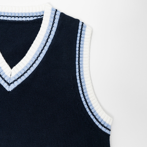 Áo len dệt kim cổ V không tay, kiểu dáng vest ngắn, may theo yêu cầu (OEM) - Product Image 3