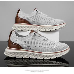 Nouvelles Chaussures Habillées Décontractées pour Hommes en Cuir Véritable Respirant, Style Oxford à Enfiler, pour Mariage, Semelle Plate en PU, Collection Été Automne Hiver - Product Image 4