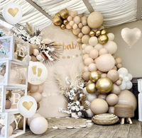 Kit d'arche de ballons en latex imprimés rétro Dauphin Étoile pour fête de révélation du sexe de bébé, Bannières OH Baby, Guirlande à pois, Écharpe décorative et Décoration de gâteau