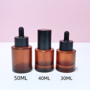 Luxury Thick Bottom Amber Glass <b>Dropper</b> <b>Bottles</b> Customize 15ml 30ml 40ml 50ml Frosted Cosmetic Serum <b>Bottle</b> - Product Image 2