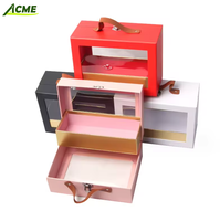 Boîte cadeau en carton rigide transparente avec fenêtre rabattable, compatible avec cadre photo, bougie, portefeuille, revêtement UV mat, vente en gros