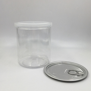 Factory Direct Transparent Easy Open Pet Plastic <strong>Cans</strong> for Food Canning