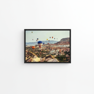 Cappadocia Air <b>Balloon</b> Canvas Print: Vibrant Landscape Artwork,BLACK FRAMED CANVAS - Product Image 2