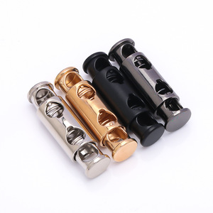 Hebilla de <span class=keywords><strong>Metal</strong></span> de Alta Calidad, Aleación de Zinc, Galvanoplastia, Diseño de Nariz de Cerdo, Doble Orificio, Doble Resorte, Elástica, Ajustable, para Cordón - Product Image 3