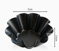 Moule à tartelette miniatures épaissi et cannelé, antiadhésif, en forme de fleur, pour pudding, cupcakes et pâtisseries