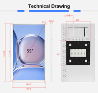 Reproductor Multimedia de Señalización Digital Android con Pantalla LCD de 55 Pulgadas, 2k 4k, Ultra Delgado, para Montaje en Pared