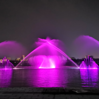 Kit de fontaine flottante LED pour lacs et piscines, spectacle d'éclairage laser DMX, fontaines décoratives, fontaine musicale dansante