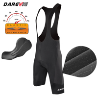 Cuissard de cyclisme Darevie à compression pour homme, résistant à l'abrasion, avec coussinet italien en gel, pour vélo de route