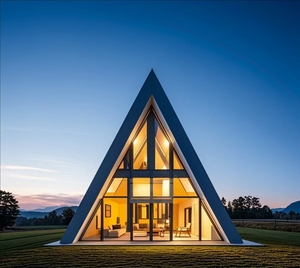 Moderno A-Frame 3 camere da letto <span class=keywords><strong>casa</strong></span> prefabbricata Australia mercato <span class=keywords><strong>modello</strong></span> specifico con cucina esterna inclusa struttura in acciaio edifici - Product Image 3