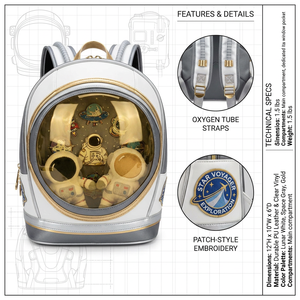 Zaino Mini Ita Voyager Premium Personalizzato in Pelle PU con Finestra Trasparente per Scuola, Viaggi e Avventure all'Aperto - Product Image 1