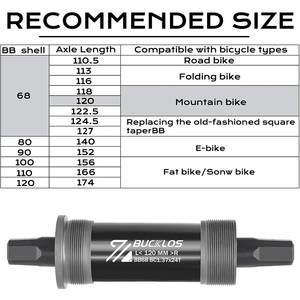 BSA BB68 support de pédalier de vélo à roulement scellé essieu creux fileté <span class=keywords><strong>carré</strong></span> pour vélos de route <span class=keywords><strong>manivelle</strong></span> 113/120/122.5/126/140mm - Product Image 5