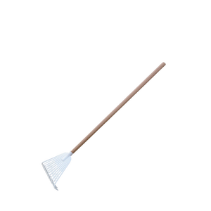 Support agricole en plastique à 12 dents avec manche en bois Poignée antidérapante et espacement uniforme et durable Râteau de jardinage facile à utiliser - Product Image 3