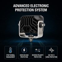 Lampe de travail LED 40W pour excavatrice, chargeuse, bulldozer, engins de construction 12V 24V