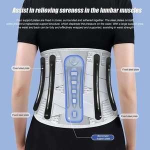 Faja Lumbar de Soporte para Hombres, Transpirable, con 6 Varillas, para Alivio del Dolor de Espalda, Venta al por Mayor Personalizada - Product Image 4