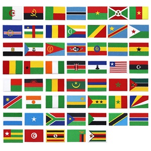 Bandiere Nazionali Africane Ricamate all'Ingrosso, Toppe Termoadesive di Piccole Bandiere Nazionali - Product Image 1