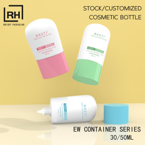 Flacon de crème solaire pour le visage en plastique <span class=keywords><strong>blanc</strong></span> en forme <span class=keywords><strong>d</strong></span>'œuf de 30 ml et 50 ml, flacon de crème solaire pour le corps EVOH avec bouchon à vis plat - Product Image 5