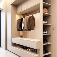 Mueble Zapatero Modular de Madera Sólida, Moderno y de Lujo, Personalizado y Preferido por Arquitectos, de Gran Capacidad para Proyectos Globales de Villas y Hoteles