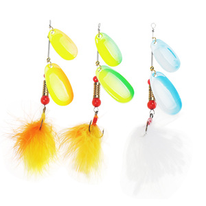 Señuelo de plumas giratorias de 17g para pesca de lubina en aguas medias, paquete de 3 - Product Image 1