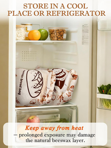 （2 件装）蜂蜡面包袋大号酵母面包袋蜂蜡可延长保鲜时间，可水洗可重复使用收纳袋 - Product Image 6