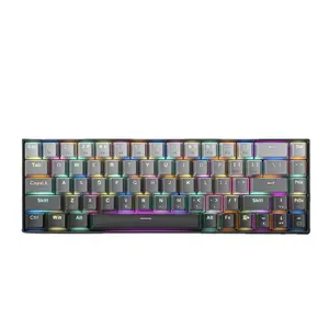 RGB Gradient dapat disesuaikan 60% Keyboard mekanis nirkabel dengan PBT Double Shot Keycaps sakelar magnetik untuk game dan mengetik