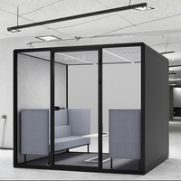 Cabine de réunion acoustique moderne insonorisée STC30dB, assemblable et mobile, avec cadre en aluminium préfabriqué