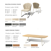 Artie Ensemble de conversation de patio de luxe Mobilier d'extérieur Table et chaises de jardin modernes pour hôtel, jardin, terrasse
