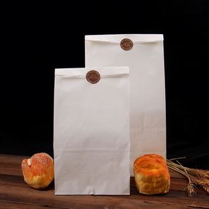 Sacs en papier kraft personnalisés, imprimés, recyclés, blancs, pour la restauration à emporter, sans poignées, avec votre propre logo - Product Image 3