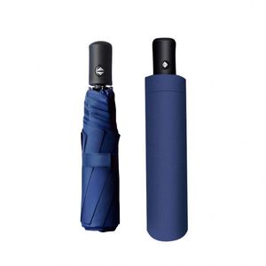 Parapluie de golf promotionnel noir grand format à ouverture automatique personnalisé avec logo, double couche - Product Image 3