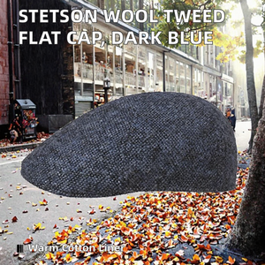 <span class=keywords><strong>Casquette</strong></span> plate en coton <span class=keywords><strong>Stetson</strong></span> Texas Donegal pour <span class=keywords><strong>homme</strong></span>, taille EU L, avec visière doublée, en tweed chiné, hiver, bleu foncé, 60-62 cm - Product Image 2