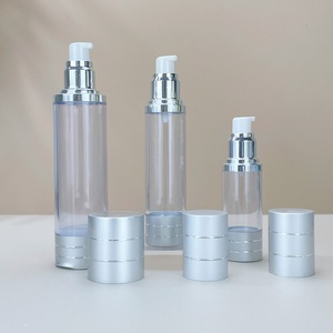 Silver Airless <b>Pump</b> <b>Bottle</b> Refillable 15ml 30ml 50ml 100ml Airless <b>Pump</b> <b>Bottle</b> Aluminum Airless <b>Bottle</b> Plastic for Skin Care - Product Image 2