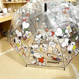 Paraguas Plegable Automático y Portátil Ruunjoy con Mango Largo y Corto para Estudiantes, Diseño Lindo y Transparente con Estampado Personalizado de la Serie de Anime Inspirada en <span class=keywords><strong>Snoopy</strong></span> - Product Image 6
