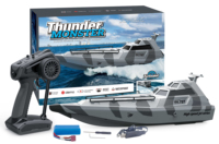 Bateau télécommandé 2,4 GHz, bateau RC à grande vitesse, navire RC électrique avec système étanche et avertisseur de batterie faible, 20 km/h
