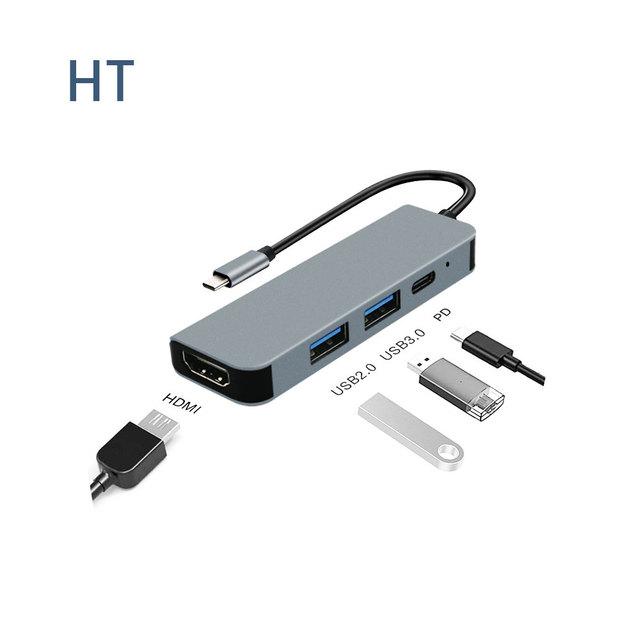 4 IN 1 USB C Hub for Laptop Tablets with PD 100W USB3.0 USB2.0 HD MI 4K 30HZ USB C Hub